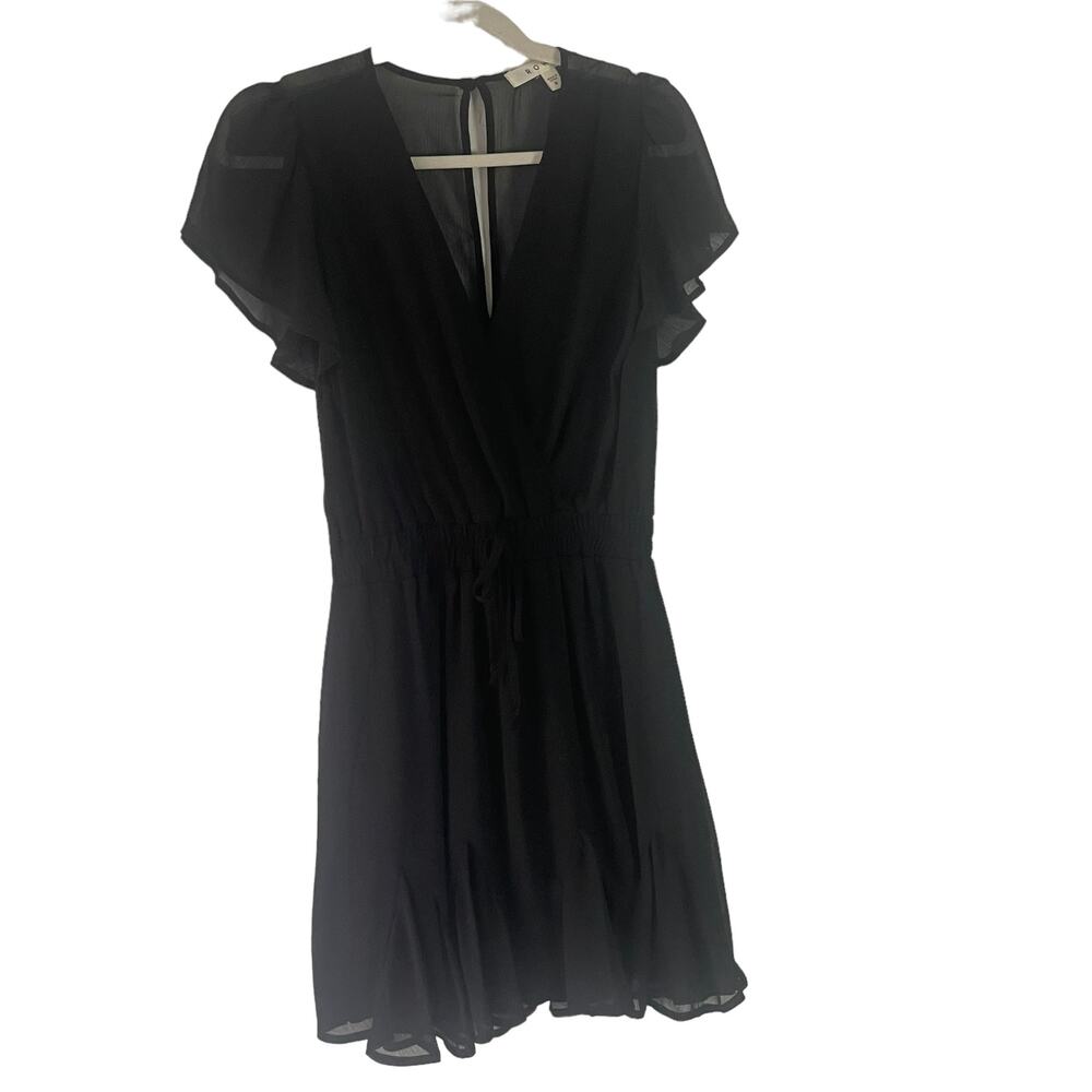 Rowa Women's Size Small‎ Black Chiffon Little Black Dress